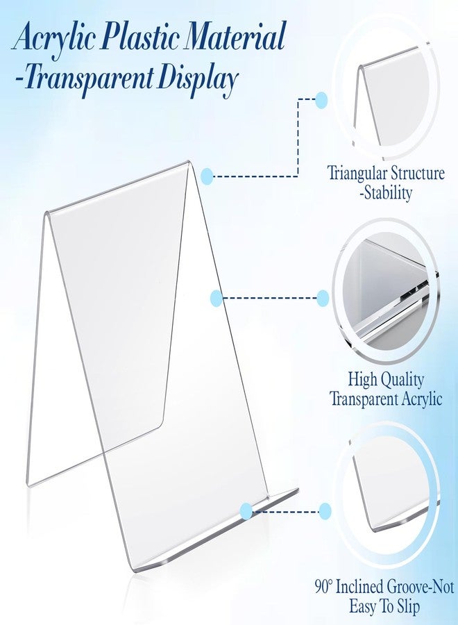 Limbeuuu 12 Pack Acrylic Book Stand, 4x5 Inch Clear Book Display Easel Clear Acrylic Holder for Displaying Picture，Notebooks,Music Sheets Artworks,CDs - Image 3